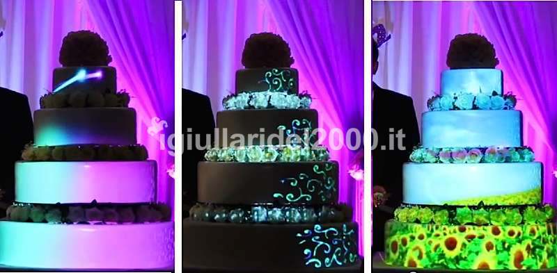 Show delle Luci su Taglio Torta Nuziale (Mapping Cake)