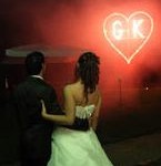 Cuore con Iniziali in Fuoco per Sposi