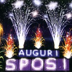 Scritta di fuoco Auguri Sposi