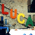 scritta in palloni