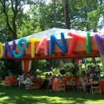 scritta multicolore per party